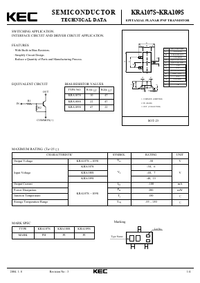 KRA109S Datasheet PDF KEC
