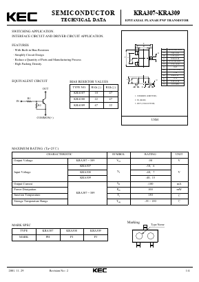 KRA309 Datasheet PDF KEC