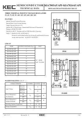 KIA7805AF/API Datasheet PDF KEC