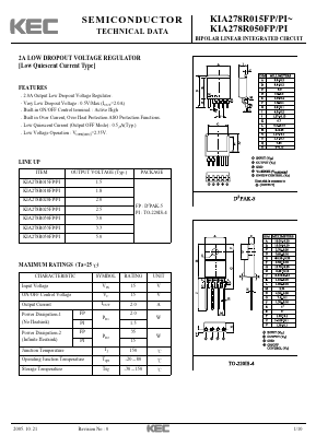 KIA278R018FP Datasheet PDF KEC