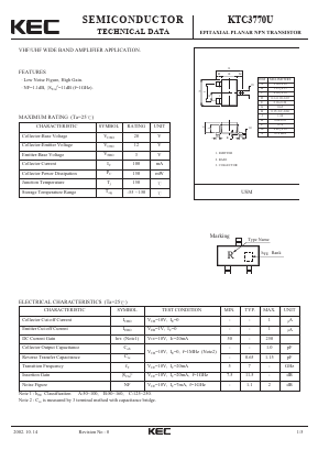 KTC3770U Datasheet PDF KEC