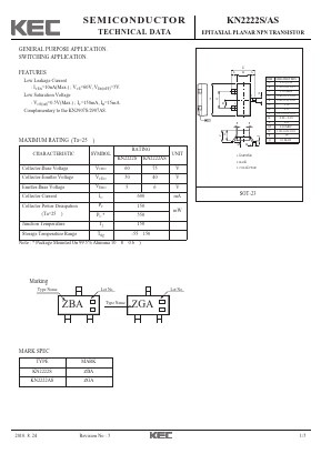 KN2222SAS Datasheet PDF KEC