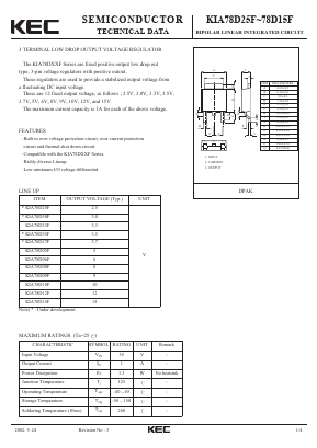 KIA78D10F Datasheet PDF KEC