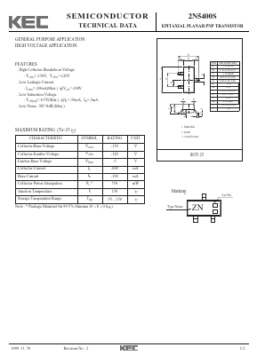 2N5400S Datasheet PDF KEC