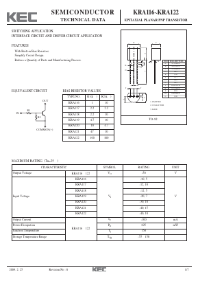 KRA121 Datasheet PDF KEC