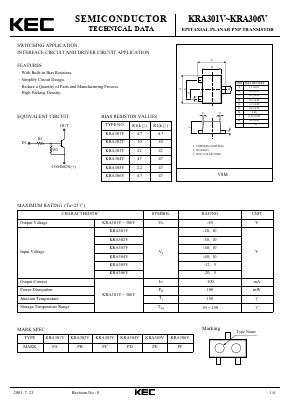 KRA304V Datasheet PDF KEC