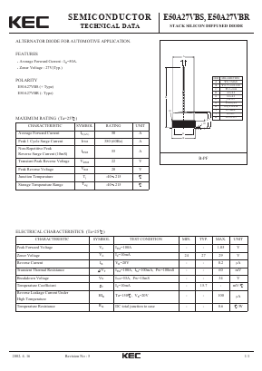 E50A27VBS Datasheet PDF KEC