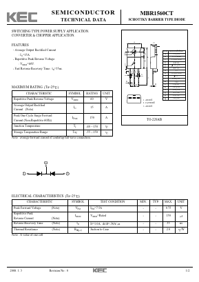 MBR1560CT Datasheet PDF KEC