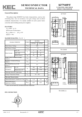 KF7N60P Datasheet PDF KEC