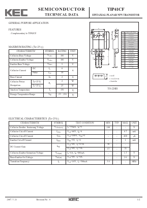 TIP41CF Datasheet PDF KEC
