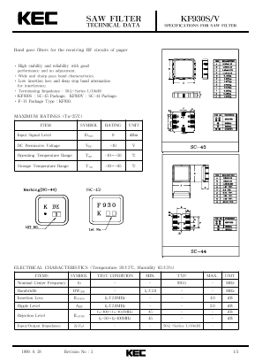 KF930S Datasheet PDF KEC