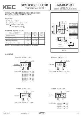 BZX84C2V0 Datasheet PDF KEC