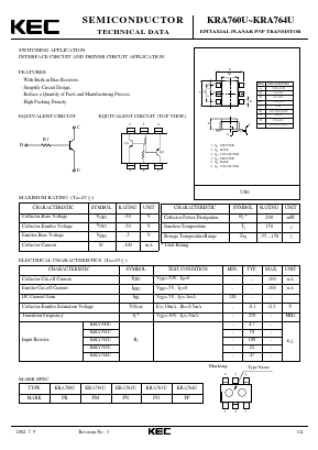 KRA764U Datasheet PDF KEC