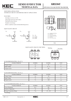 KRX204U Datasheet PDF KEC