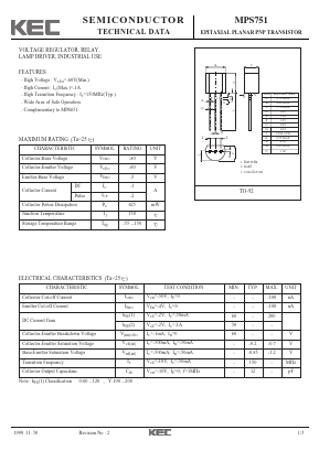 MPS751 Datasheet PDF KEC