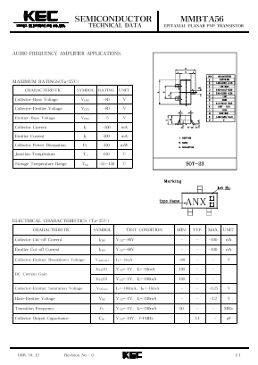 MMBTA56 Datasheet PDF KEC