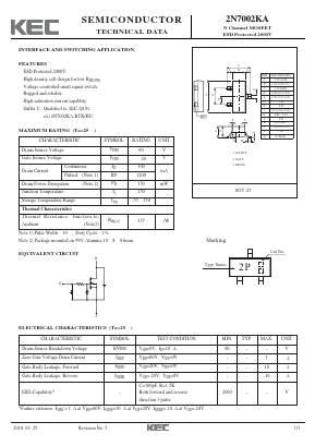 2N7002KA Datasheet PDF KEC