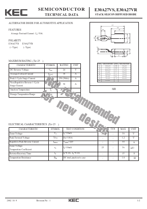 E30A27VR Datasheet PDF KEC