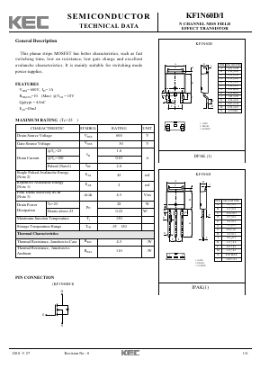 KF1N60D Datasheet PDF KEC