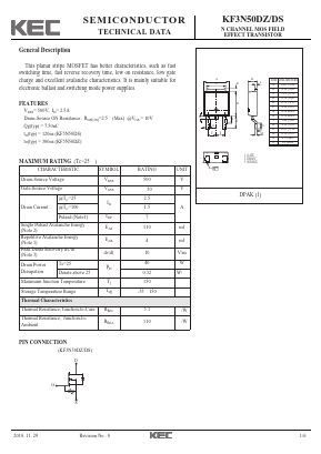 KF3N50DS Datasheet PDF KEC