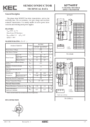 KF7N65P Datasheet PDF KEC
