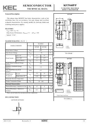 KF3N60F Datasheet PDF KEC