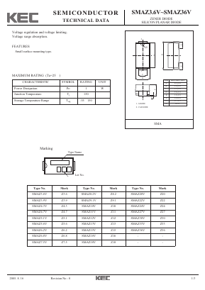 SMAZ3.6V-36V Datasheet PDF KEC