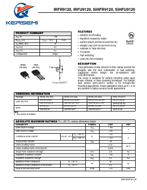 SIHFR9120T Datasheet PDF Kersemi Electronic Co., Ltd.