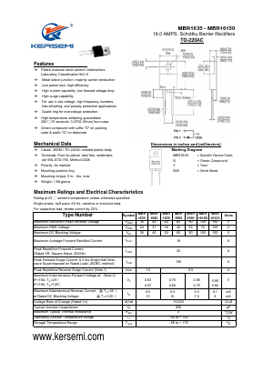 MBR1690 Datasheet PDF Kersemi Electronic Co., Ltd.