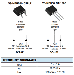 MBR3045CT-1TRLPBF Datasheet PDF Kersemi Electronic Co., Ltd.