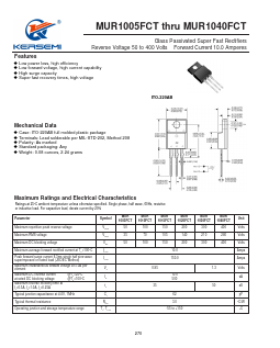 MUR1015FCT Datasheet PDF Kersemi Electronic Co., Ltd.