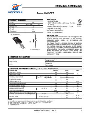 SIHFIBC20G-E3 Datasheet PDF Kersemi Electronic Co., Ltd.