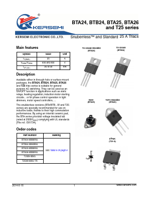 BTB26-600CW Datasheet PDF Kersemi Electronic Co., Ltd.