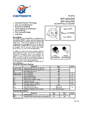 IRF1404LPBF Datasheet PDF Kersemi Electronic Co., Ltd.