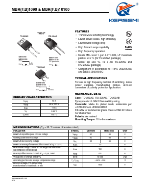 MBR1090-E3/4W Datasheet PDF Kersemi Electronic Co., Ltd.