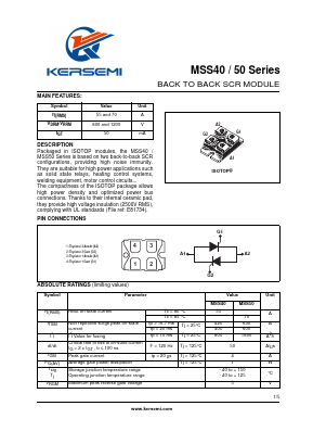 MSS40 Datasheet PDF Kersemi Electronic Co., Ltd.