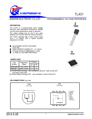 TL431ACZ Datasheet PDF Kersemi Electronic Co., Ltd.