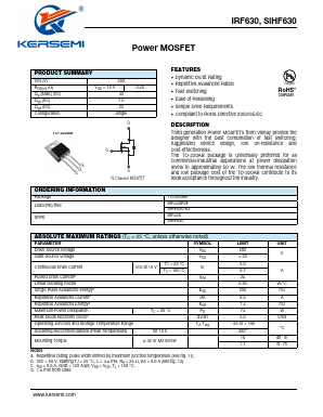 IRF630 Datasheet PDF Kersemi Electronic Co., Ltd.