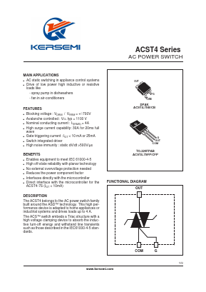 ACST4 Datasheet PDF Kersemi Electronic Co., Ltd.