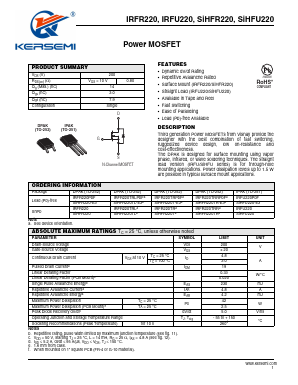 IRFR220R Datasheet PDF Kersemi Electronic Co., Ltd.