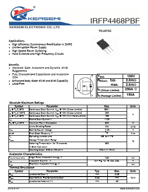 IRFP4468 Datasheet PDF Kersemi Electronic Co., Ltd.