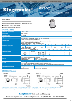 GKT-VZ Datasheet PDF Kingtronics International Company