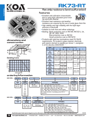 RK73Z2ERTTA1002D Datasheet PDF KOA Speer Electronics, Inc.