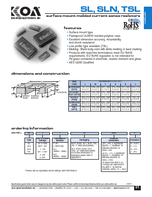 SL1TTER162F Datasheet PDF KOA Speer Electronics, Inc.