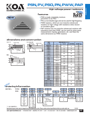 PSO5CP105M Datasheet PDF KOA Speer Electronics, Inc.