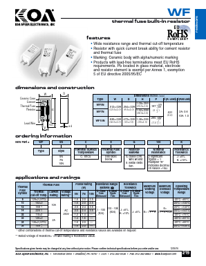 WF7NC34S912K Datasheet PDF KOA Speer Electronics, Inc.