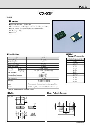 CX-53F Datasheet PDF Kyocera Kinseki Corpotation