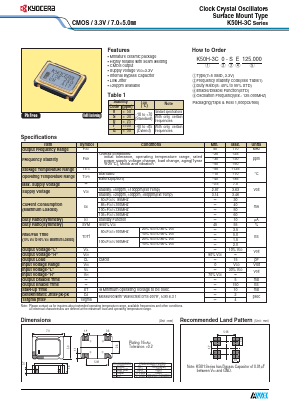 K50H-3C Datasheet PDF Kyocera Kinseki Corpotation