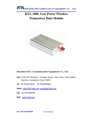 KYL-300L-24 Datasheet PDF SHENZHEN KYL COMMUNICATION EQUIPMENT CO,LTD.