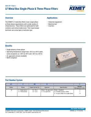 LF-302P-F Datasheet PDF KEMET
